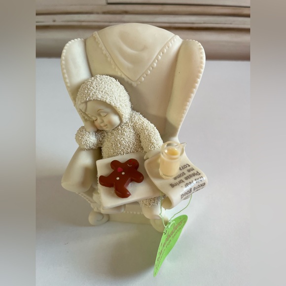 Vintage Retired Dept 56 Snowbabies COOKIES FOR SANTA 2005 Child/Chair/Milk/ - Picture 2 of 9